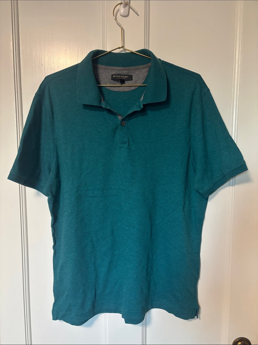 Banana Republic Men's Teal Short Sleeve Polo